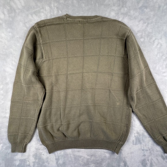 Y2K IZOD Men's Olive‎ Green Crew Neck Long Sleeve Sweater Made in Israel  Size M - Picture 2 of 6
